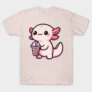 super cute axolotl drink boba T-Shirt